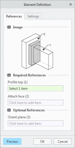 Reference section in the element definition