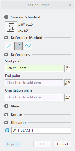 Funtion in subassembly dialog to create references