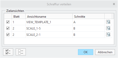 Auswahl und Bestätigung der zu erbenden Ansichten