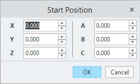 User interface for the start position 