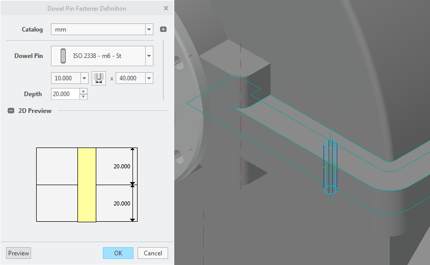 Intelligent Fastener Extension Screws and Dowel pins in your CAD model