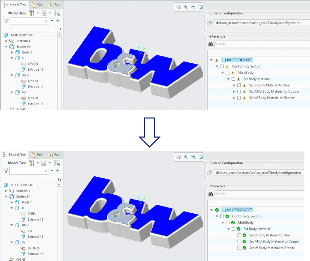 New SMARTUpdate function to customize materials of each body 