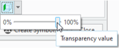 Slider for selecting the desired transparency value