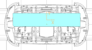 Illustration of a base 50x10 without rotation of the C axis