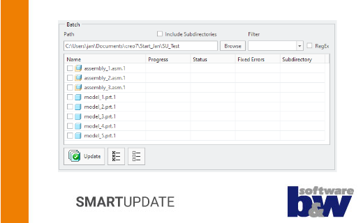Verwenden Sie SMARTUpdate, um einen großen Datensatz von Creo-Objekten mit individuellen Parametern und Werten zu versehen